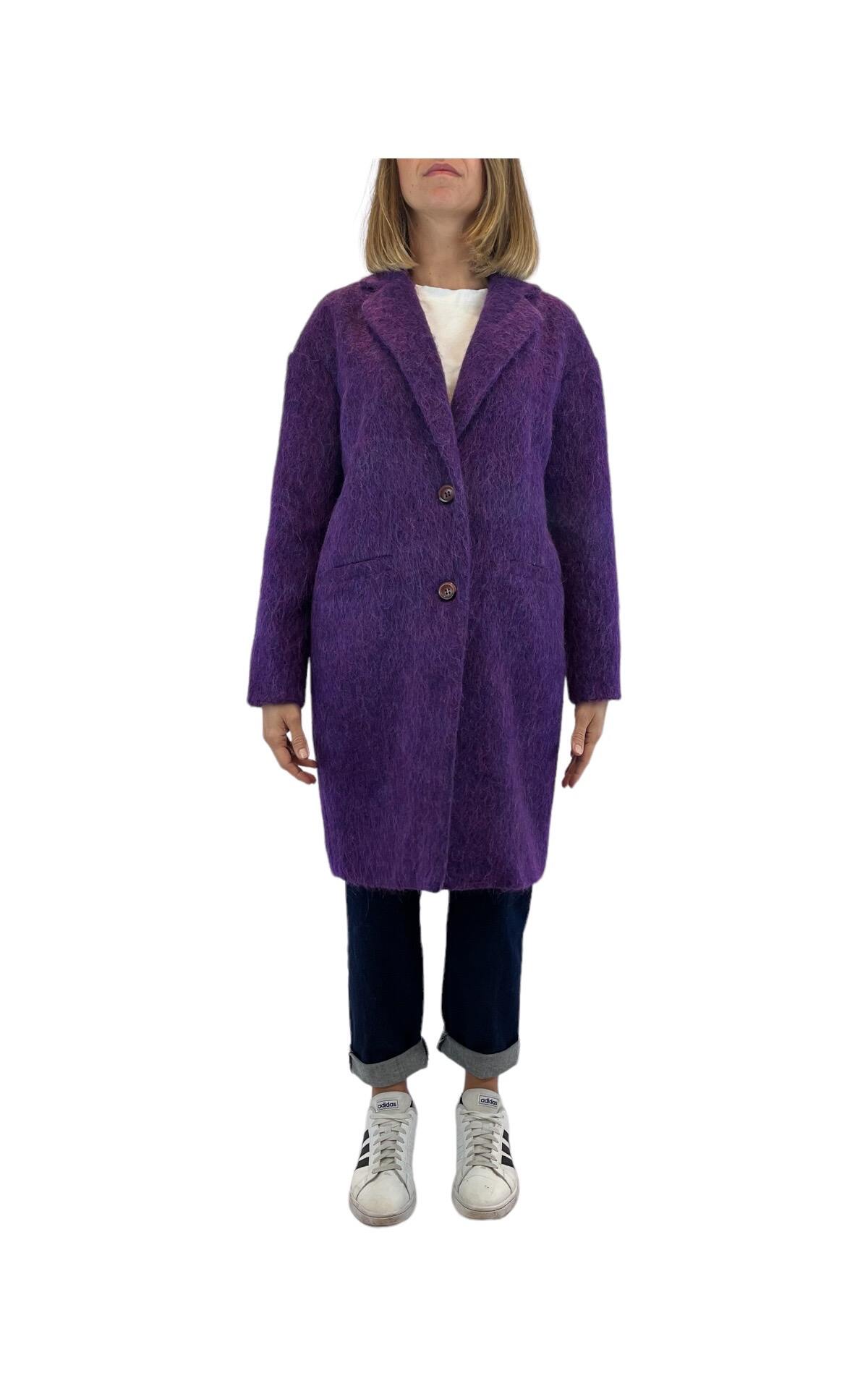 Cappotto in lana cotta viola Susan Di