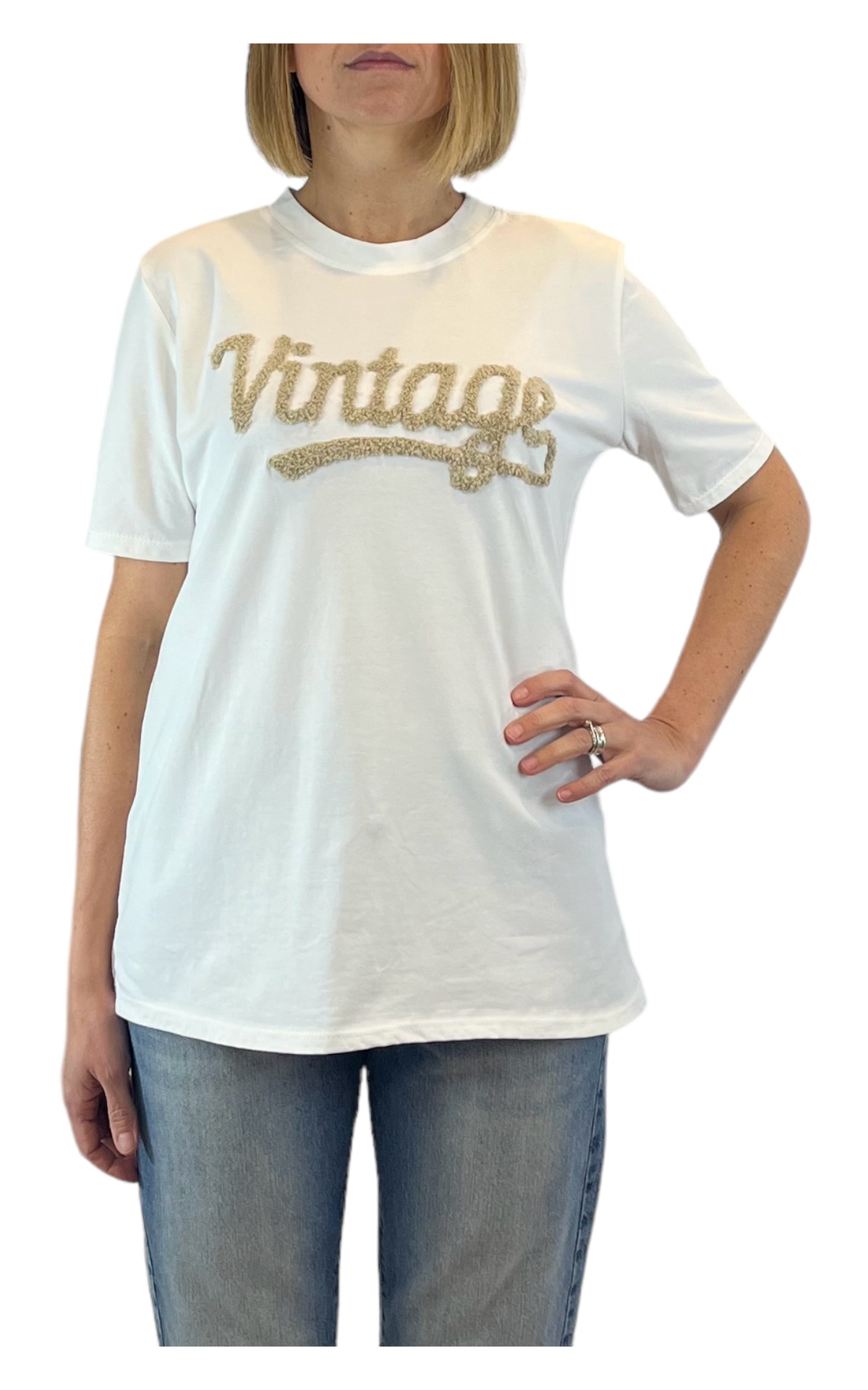 Susan Di - T-shirt vintage - beige