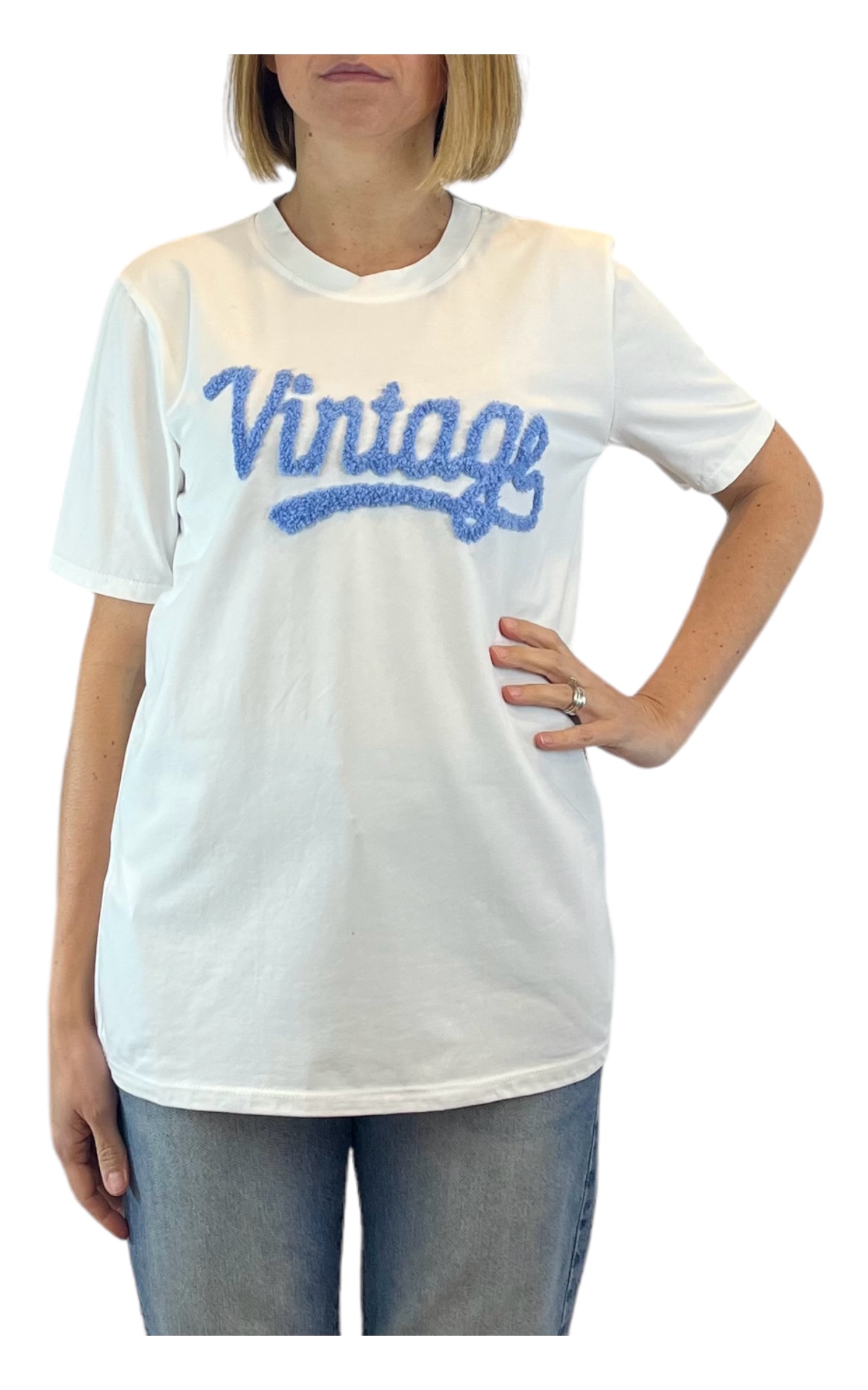 Susan Di - T-shirt vintage - celeste