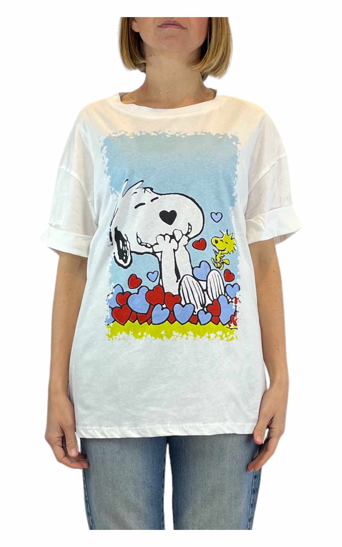 Off-On - T-shirt over - snoopy cuori