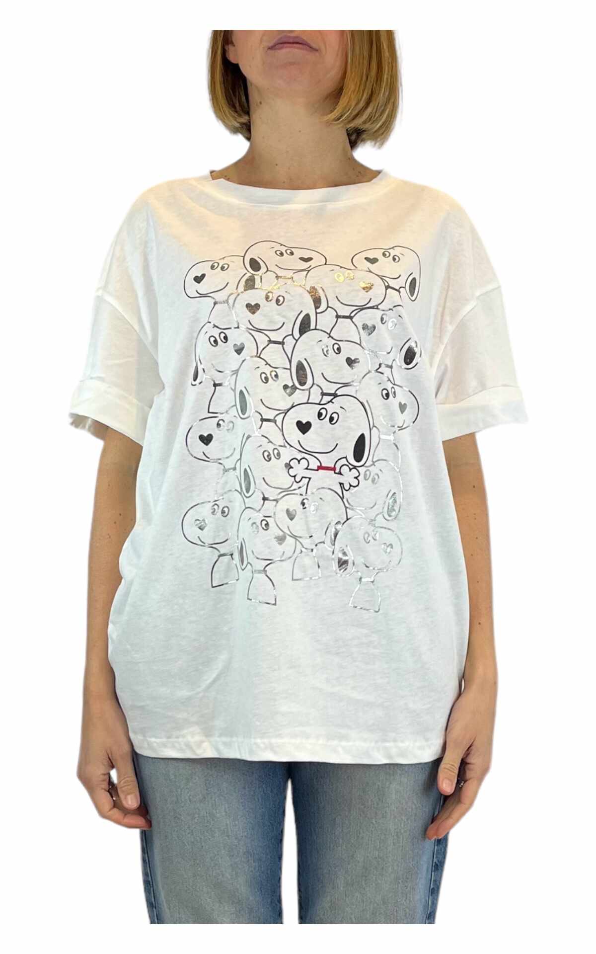 Off-On - T-shirt over - snoopy argento